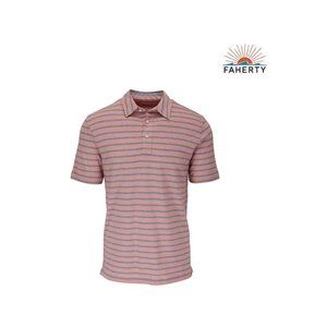 FAHERTY Men's POLO XS STRIPE Isle Polo ORGANIC COTTON Shirt Summer Collar